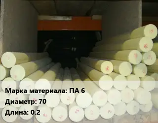 Капролон стержень ПА 6 D=70 L=0.2